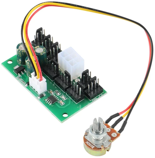 Alt view image 10 of 12 - 1Pcs Computer Case Miner Fan Speed Controller 8-Channel Fan Hub PWM High-Power Violent Fan Controller DC12V