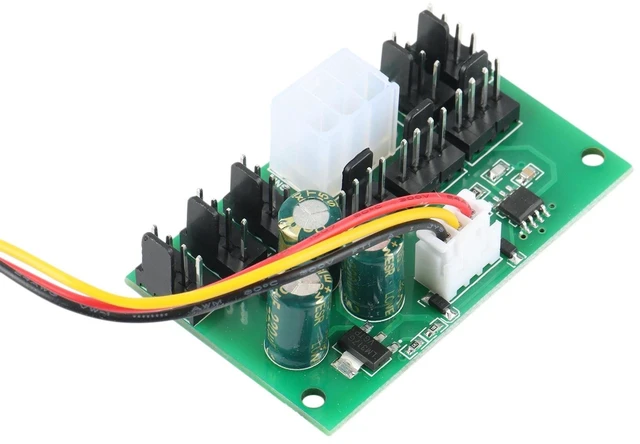 Alt view image 11 of 12 - 1Pcs Computer Case Miner Fan Speed Controller 8-Channel Fan Hub PWM High-Power Violent Fan Controller DC12V