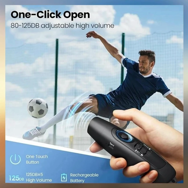 Alt view image 11 of 12 - Electronic Air Bear Horn USB Rechargeable Hand Emergency Whistle 120-150dB with Lanyard for Outdoor Hiking Wildlife Defense