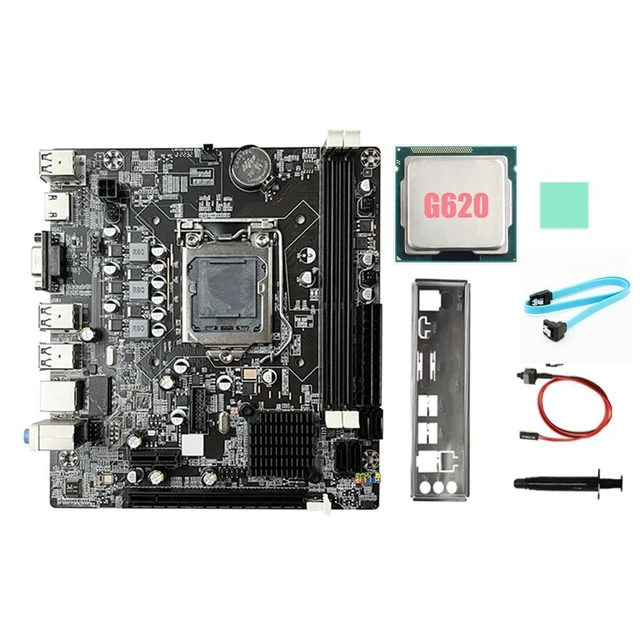 Alt view image 7 of 12 - B75 Desktop Motherboard+G620 CPU+SATA Cable+Switch Cable+Baffle LGA1155 DDR3 for I3 I5 I7 Series Pentium Celeron CPU