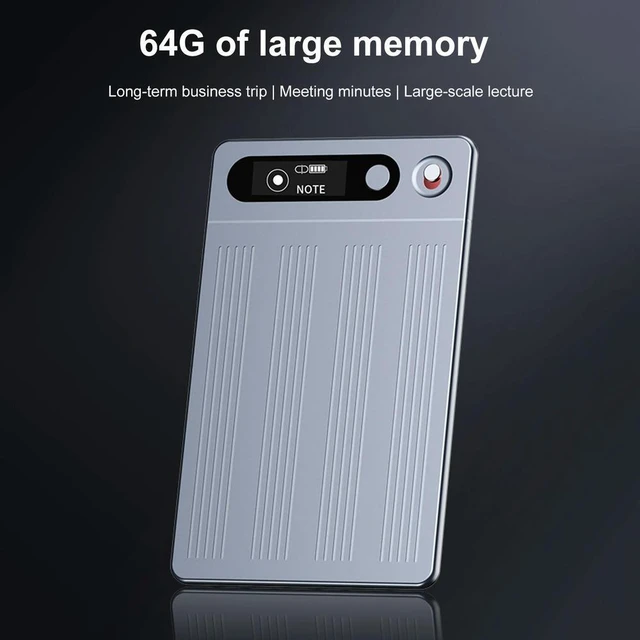 Alt view image 5 of 6 - 64GB AI Voice Recorder APP Control Audio Recorder Transcribe & Summarization with ChatGPT AI Notetaking Device for Meetings/Call
