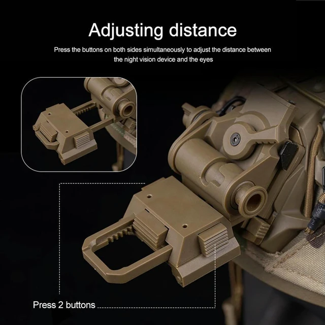 Alt view image 6 of 6 - L4G24 NVG Mount Bracket Holder Adjustable NVG Helmet Mount Night Goggles Mount for PVS15 PVS18 PGPNVG18 Goggles