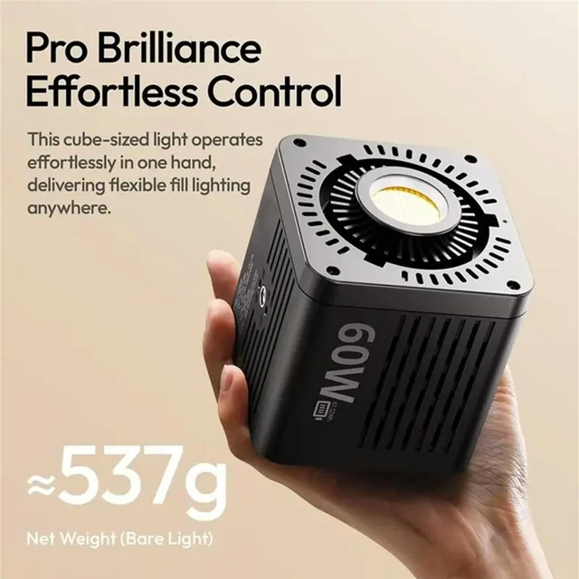 Alt view image 5 of 6 - C60 60W Bi-Color Video Light 2500-6500K Dimmable LED Fill Light For Studio Indoor/Outdoor Vlog Photography