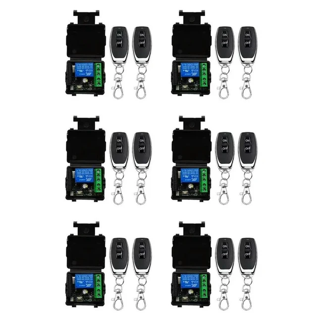 Alt view image 4 of 6 - 6X 433Mhz Remote Control Switch RF Relay 12V Remote Control Switch For Garage Door Motor Light Control