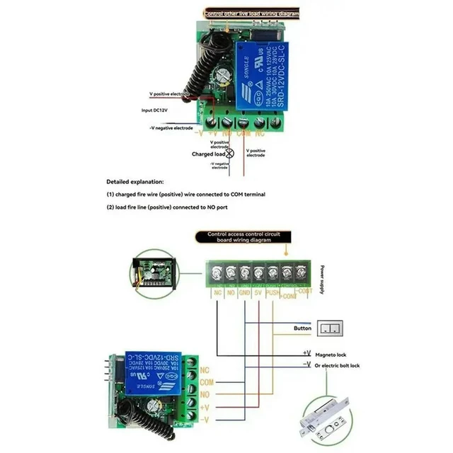 Alt view image 6 of 6 - 6X 433Mhz Remote Control Switch RF Relay 12V Remote Control Switch For Garage Door Motor Light Control