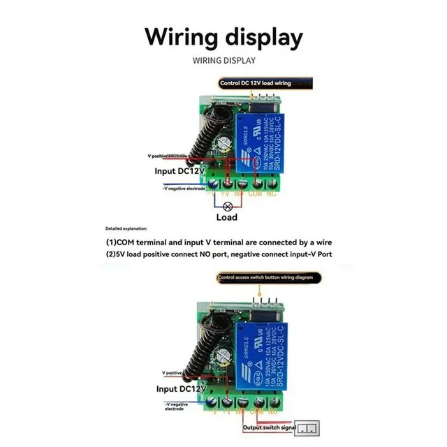 Alt view image 5 of 6 - 6X 433Mhz Remote Control Switch RF Relay 12V Remote Control Switch For Garage Door Motor Light Control