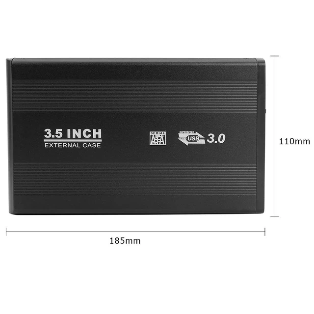 Alt view image 7 of 12 - 3.5 inch Hard Disk Case SATA To USB3.0 Aluminum Alloy HDD Case External Hard Drive Enclosure With USB Cable For Computer Laptop(B)