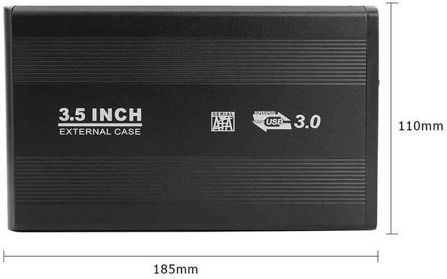 Alt view image 12 of 12 - 3.5 inch Hard Disk Case SATA To USB3.0 Aluminum Alloy HDD Case External Hard Drive Enclosure With USB Cable For Computer Laptop(B)