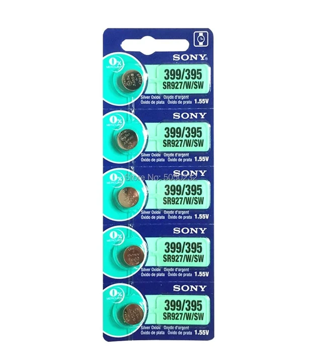 Alt view image 4 of 6 - 2PC FOR SONY 395 SR927SW 399 SR927W AG7 LR927 1.55V Button Cell Watch Coin Battery Watch batteries MADE IN JAPAN