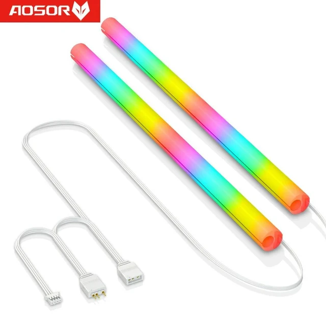 Alt view image 7 of 12 - COOLMOON 2pcs ARGB LED AIO Tube Sleeve Silicone Luminous Sleeve Cooling Raditor Tube 5V 3PIN ARGB 4PIN Aura Sync PC Case Decor