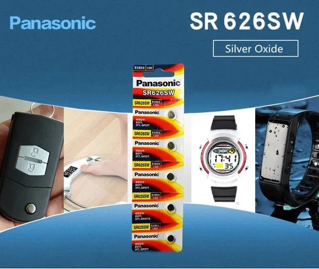 Alt view image 2 of 4 - 2pcs/lot SR626SW Button Cell Watch Coin Battery G4 377A 377 LR626 SR626SW SR66 LR66 Silver Oxide Batteries