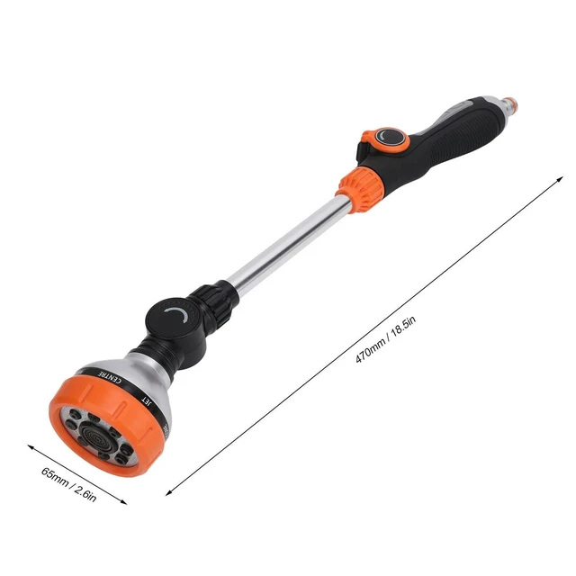 Alt view image 6 of 6 - Garden Hose Wand 8 Patterns Multifunctional ABS TPR Aluminum Alloy Long Hose Nozzle Sprayer for Agriculture Irrigation Car Washi
