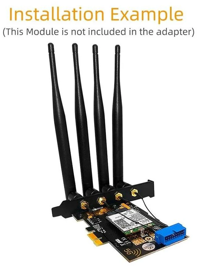 Alt view image 10 of 13 - M.2 Wifi Module to PCIE X1 / USB 3.0 Expansion Card 4 Antennas NANO SIM Slot NGFF B Key for 30x42/52 3G 4G 5G M2 Wireless Module