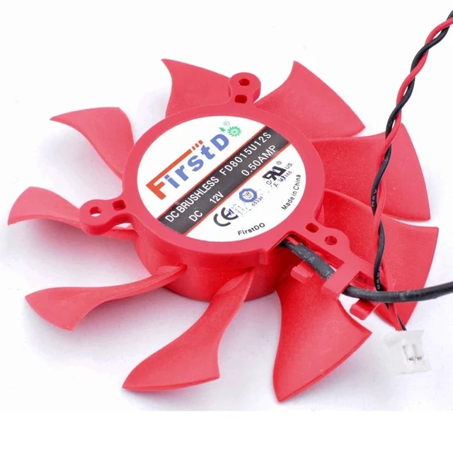 Alt view image 6 of 8 - FD8015U12S 75mm 38.5mm DC12V 0.50A HD6850 6870 6790 6770 4860 graphics card cooling fan