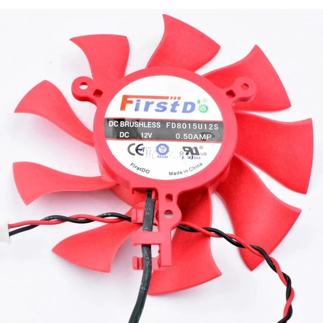 Alt view image 8 of 8 - FD8015U12S 75mm 38.5mm DC12V 0.50A HD6850 6870 6790 6770 4860 graphics card cooling fan