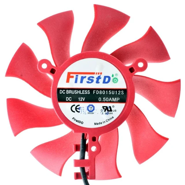 Alt view image 5 of 8 - FD8015U12S 75mm 38.5mm DC12V 0.50A HD6850 6870 6790 6770 4860 graphics card cooling fan