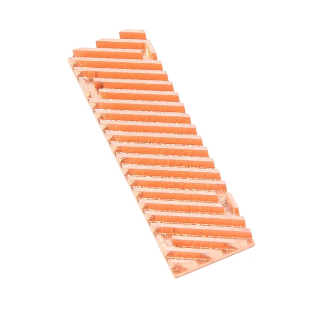 Alt view image 10 of 12 - Ultra Thin Pure Copper Heatsink Cooler Heat Sink SSD Thermal Pad for M.2 2280 PCI-E NVME SSD 70X20X4mm