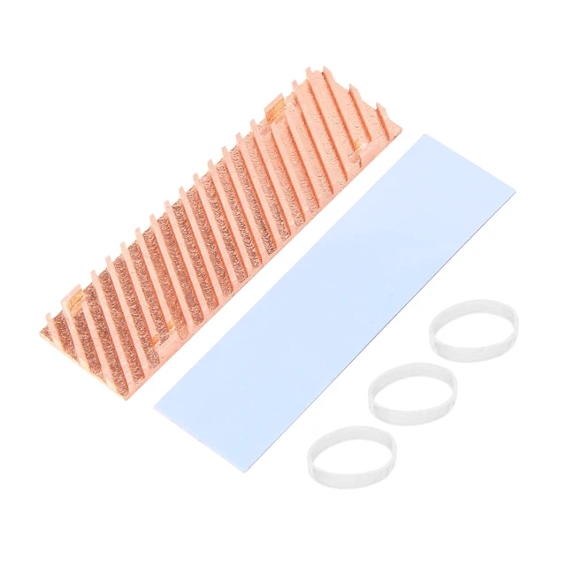 Alt view image 7 of 12 - Ultra Thin Pure Copper Heatsink Cooler Heat Sink SSD Thermal Pad for M.2 2280 PCI-E NVME SSD 70X20X4mm