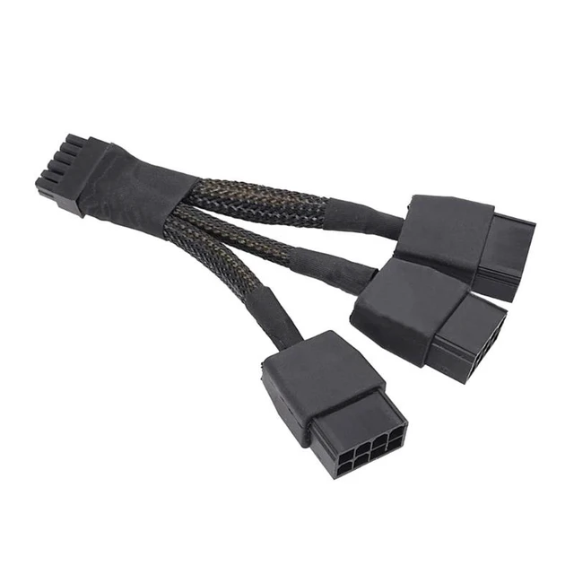 Alt view image 10 of 12 - PCIE 12VHPWR 12Pin Connector to 3x8Pin PCI-E GPU Power Adapter Cable for NVIDIA Ampere RTX 3060ti 3070 3080 3090