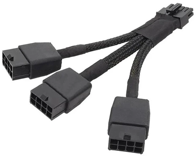 Alt view image 11 of 12 - PCIE 12VHPWR 12Pin Connector to 3x8Pin PCI-E GPU Power Adapter Cable for NVIDIA Ampere RTX 3060ti 3070 3080 3090