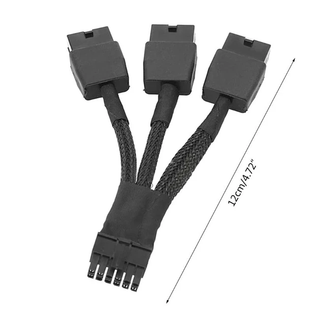 Alt view image 12 of 12 - PCIE 12VHPWR 12Pin Connector to 3x8Pin PCI-E GPU Power Adapter Cable for NVIDIA Ampere RTX 3060ti 3070 3080 3090