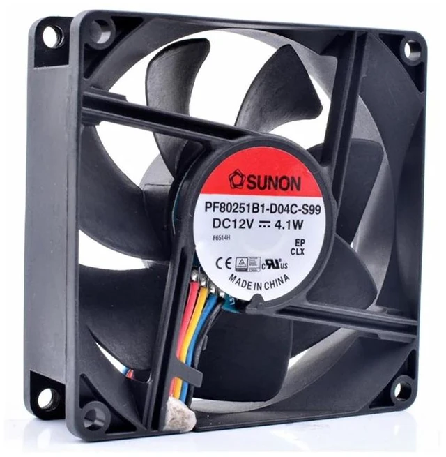 Alt view image 5 of 8 - PF80251B1-D04C-S99 8cm 8025 80x80x25mm 12V 4.1W 4 line server chassis CPU cooling fan