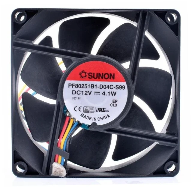 Alt view image 8 of 8 - PF80251B1-D04C-S99 8cm 8025 80x80x25mm 12V 4.1W 4 line server chassis CPU cooling fan