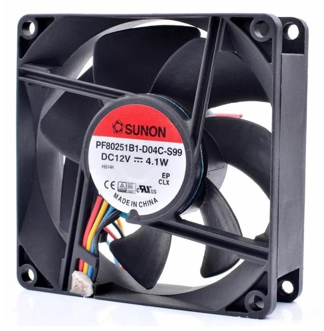 Alt view image 6 of 8 - PF80251B1-D04C-S99 8cm 8025 80x80x25mm 12V 4.1W 4 line server chassis CPU cooling fan