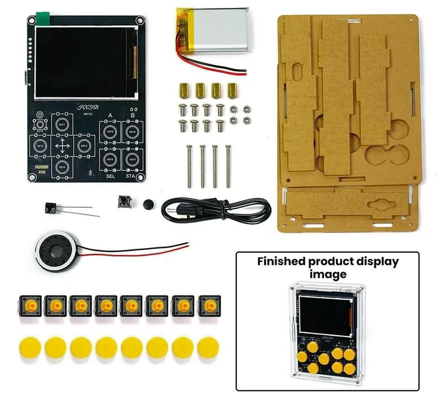 Alt view image 4 of 6 - Handheld Gaming Console DIY Kit NES Console with 25 Pre-installed Games Supports SD Card Expansion LCD Screen Electronic DIY Kit