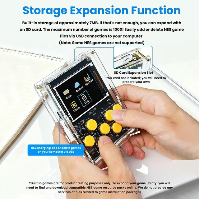 Alt view image 6 of 6 - Handheld Gaming Console DIY Kit NES Console with 25 Pre-installed Games Supports SD Card Expansion LCD Screen Electronic DIY Kit