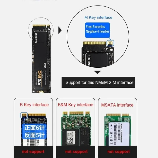 Alt view image 9 of 12 - NVME M.2 Enclosure Full Aluminium HDD Enclosure HDD Case Mobile HDD Box TYPE C 3.1 ASM2362 m.2 USB3.1 PCIE SS D TYPEC SSD M2 Case (Random color)