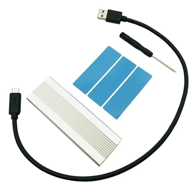 Alt view image 8 of 12 - NVME M.2 Enclosure Full Aluminium HDD Enclosure HDD Case Mobile HDD Box TYPE C 3.1 ASM2362 m.2 USB3.1 PCIE SS D TYPEC SSD M2 Case (Random color)