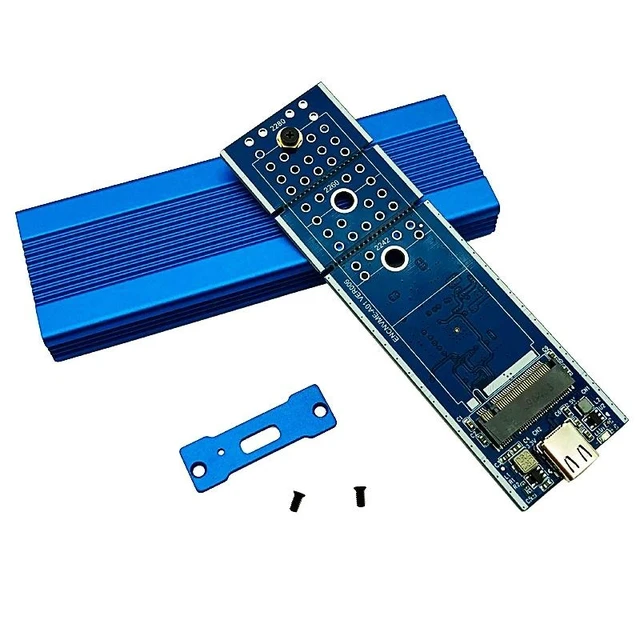 Alt view image 11 of 12 - NVME M.2 Enclosure Full Aluminium HDD Enclosure HDD Case Mobile HDD Box TYPE C 3.1 ASM2362 m.2 USB3.1 PCIE SS D TYPEC SSD M2 Case (Random color)