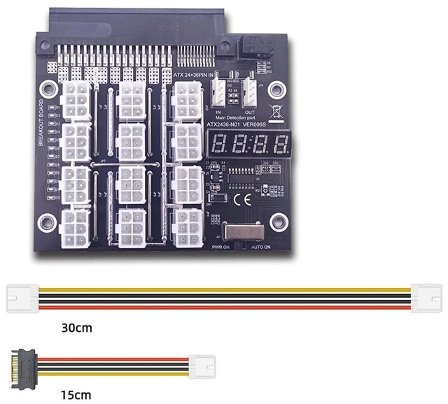 Alt view image 12 of 13 - Breakout Board for Dell PSU Server 750W 1100W 2000W Power Converter Board GPU Server Power Supply Board for Bitcoin Miner Mining