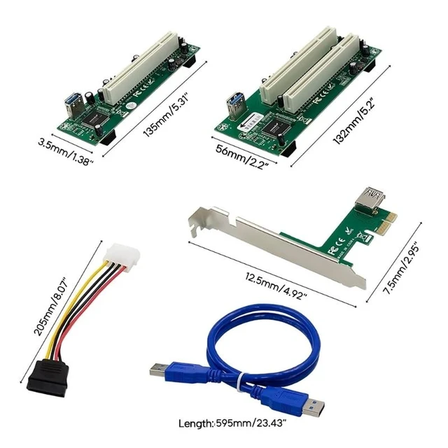 Alt view image 10 of 12 - PCI-Express To PCI Adapter Card Pcie To Pci Slot Expansion Card with 15 Pin SATA Power Cable Connector For PC(as shown)