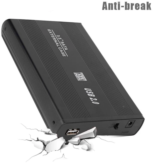 Alt view image 10 of 12 - 3.5 inch Serial ATA Hard Disk to USB2.0 Adapter External Hard Drive Enclosure for Desktop Computer Storage Devices