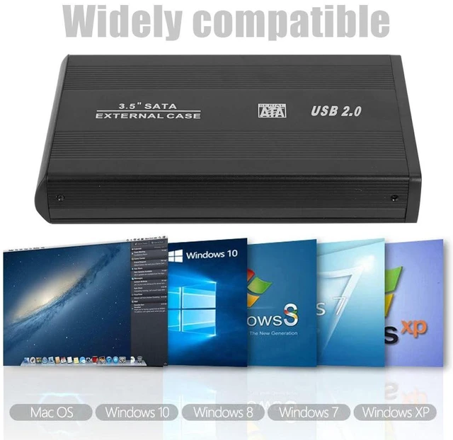 Alt view image 11 of 12 - 3.5 inch Serial ATA Hard Disk to USB2.0 Adapter External Hard Drive Enclosure for Desktop Computer Storage Devices