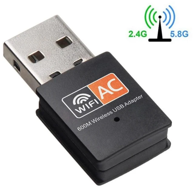 Alt view image 7 of 10 - 600 Mbps 2.4GHz+5GHz Dual Band USB Wifi Adapter Wireless Network Card Wireless USB WiFi Adapter Wifi Dongle PC Network Card