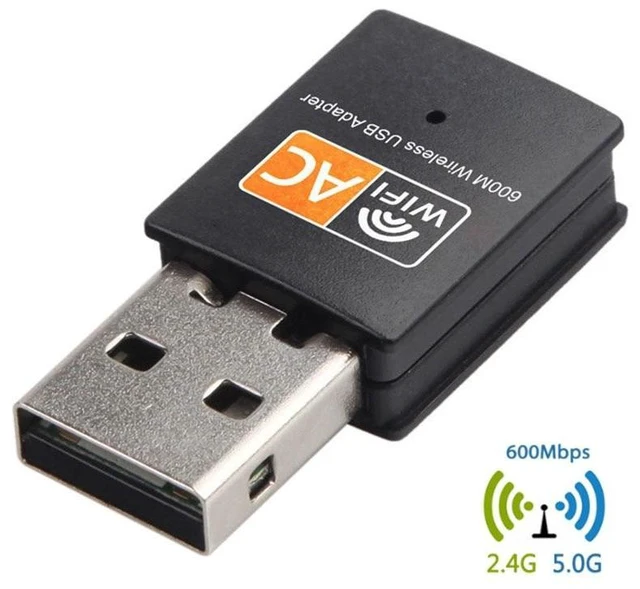 Alt view image 9 of 10 - 600 Mbps 2.4GHz+5GHz Dual Band USB Wifi Adapter Wireless Network Card Wireless USB WiFi Adapter Wifi Dongle PC Network Card