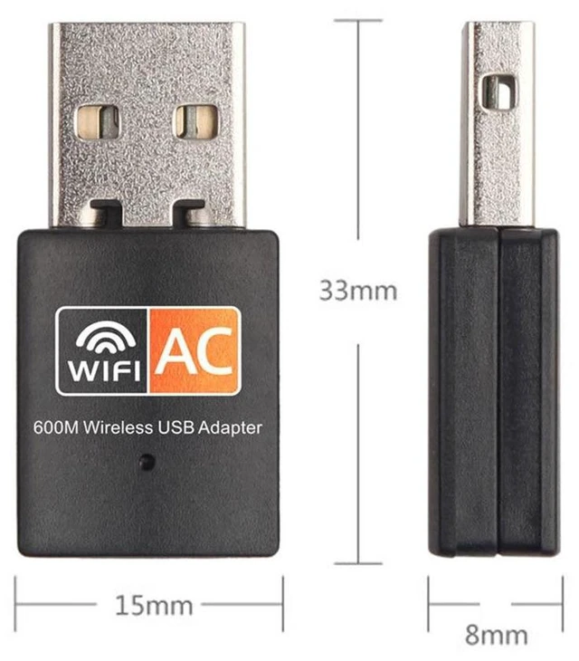 Alt view image 10 of 10 - 600 Mbps 2.4GHz+5GHz Dual Band USB Wifi Adapter Wireless Network Card Wireless USB WiFi Adapter Wifi Dongle PC Network Card