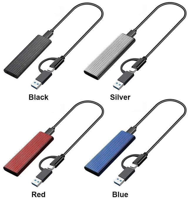 Alt view image 8 of 12 - M.2 SSD to USB 3.1 Enclosure M.2 NVME PCIE/NGFF SATA NVME Case Kit with OTG Adapter 10Gbps Dual Protocol Type-C Box(Red)