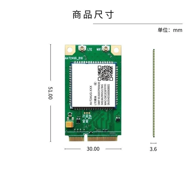 Alt view image 10 of 10 - MiniPCIE module 4G Cat.1 LTE full Netcom Luat secondary development Air724UGI(Air724UGI)