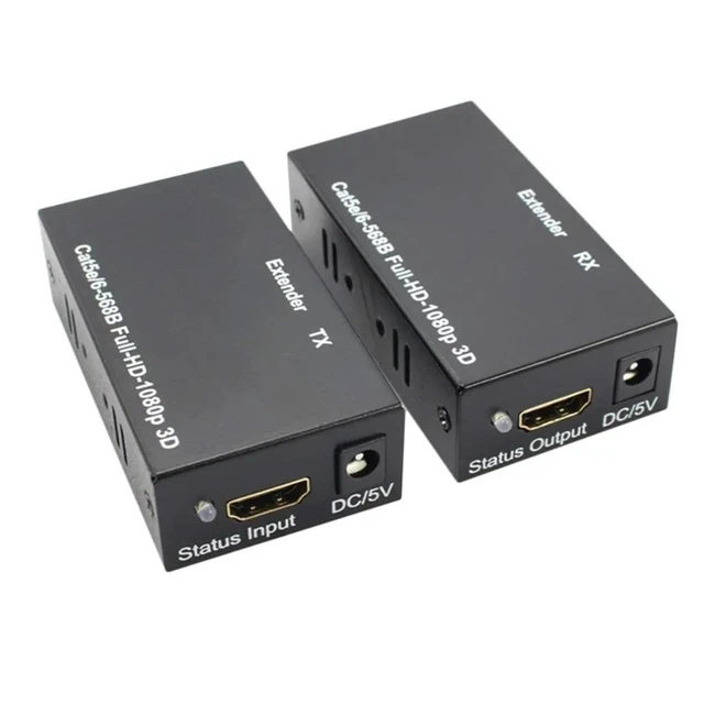 Alt view image 7 of 12 - 60M HDMI-compatible Extender Cat5e Cat 6 Ethernet IP TCP signal HD to Lan Converter 1080p 4D Transmitter Receiver TX RXLength: 80 m(usb cable)
Color: White (dual power)