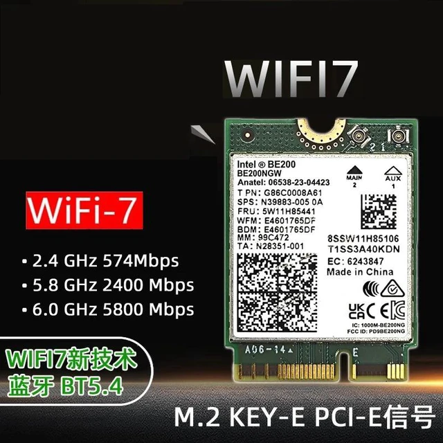 Alt view image 8 of 12 - BE200 WIFI7 Wi-Fi 7 for Intel BE200 Bluetooth 5.4 M.2 Wifi Card BE200NGW 2.4/5/6GHz 5.8Gbps For Windows11 PC Laptop Computer