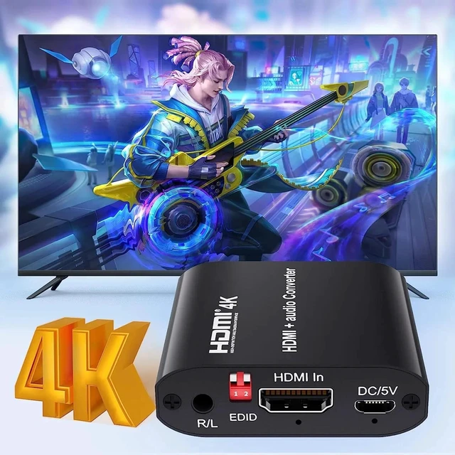 Alt view image 11 of 13 - 4K HDMI Audio Extractor Splitter HDMI Coaxial Audio Converter HDMI to HDMI Digital Audio for PS4 HDTV Monitor
