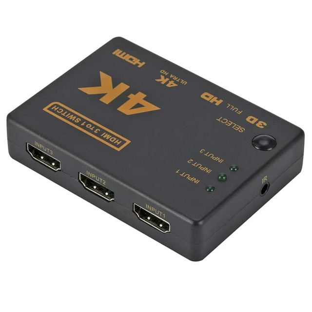 Alt view image 9 of 10 - 3x1 HDMI-Compatible Switch Splitter 3 Input 1 Output 4K HDMI Switcher Adapter 3 Port HDMI Cable Hub for Xbox DVD HDTV PC Laptop
