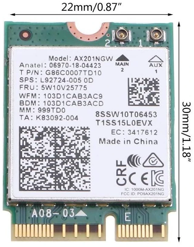 Alt view image 12 of 13 - WiFi Key E M.2 CNVio2 Desktop Adapter BT 5.0 Wireless 802.11ax 2.4G/5G/ Support MU-MIMO AX201NGW Gigabit Network Card Dropship