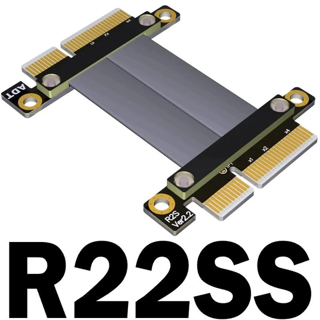 Alt view image 2 of 2 - ADT-Link PCIe 3.0 Extension Cable X4 Male to Male TX-RX Signal PCI Express 3.0 X4 32G/bps Extender Conversion Cable Gen3 32G/bps(R22SS)(15cm)