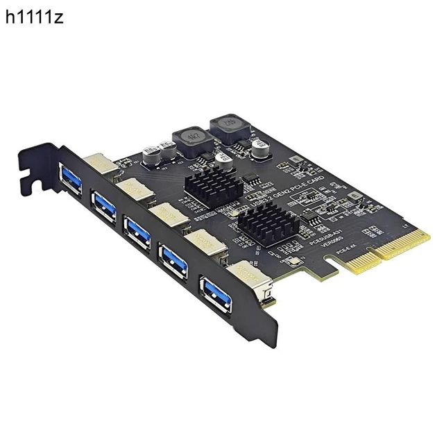 Alt view image 7 of 12 - PCIE USB Expansion Card 5 Ports USB3.1 PCI Express X4 Add On Cards PCI-E USB HUB Adapter USB3.2 Gen2 10Gbps for Desktop Computer