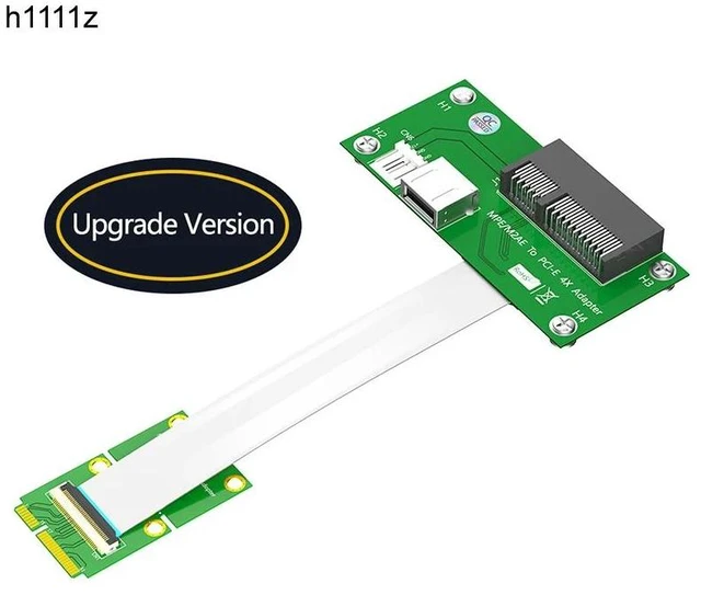 Alt view image 7 of 12 - Mini PCI-E to PCI Express X4 Slot + USB 2.0 Riser Board with FPC Extension Cable 4Pin Power Magnetic Pad Horizontal Installation